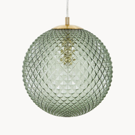 Pendant Light With Green Glass Shade