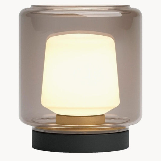 Table Lamp With Taupe Glass Shade