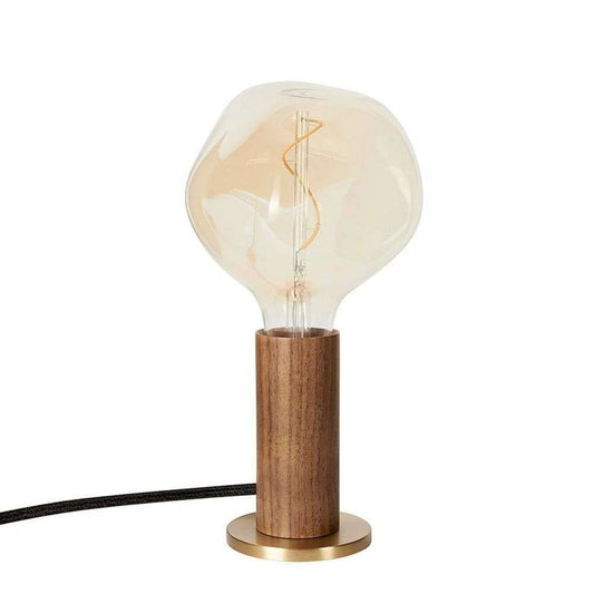 Simple Walnut Wood Table Lamp