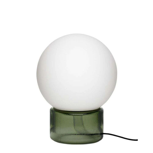 Sphere Opal Table Lamp With Green Base